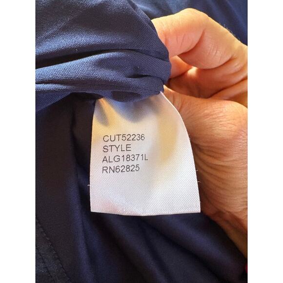 Tadashi Shoji One Shoulder Crepe Column NavyWedding Guest Gala Gown size 6 - Picture 11 of 13